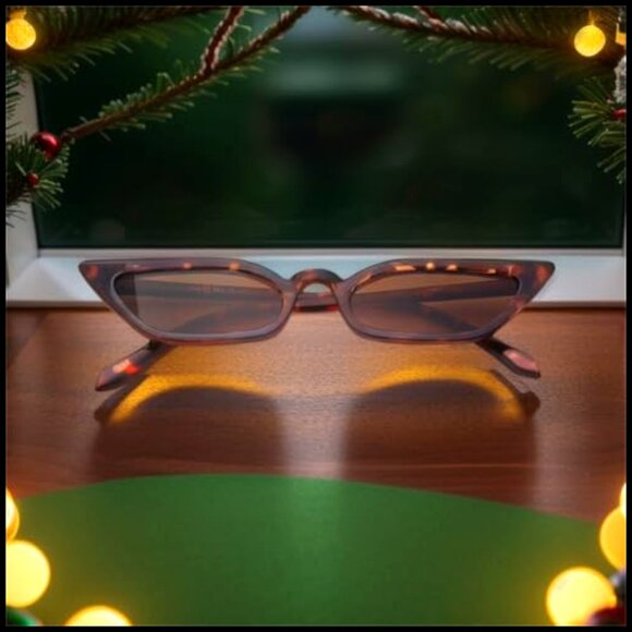 Retro Cat Eye Sunglasses Narrow Skinny Frame UV Protection main image 6